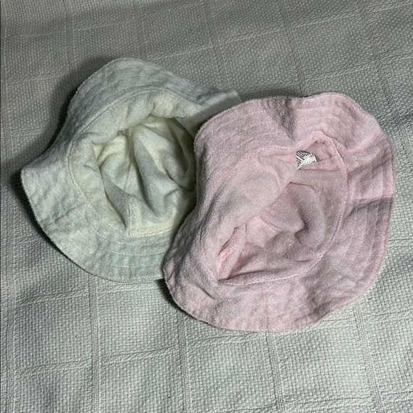 Floral and Polka Dot Kids Terry Lined Sun Hats - Picture 2 of 3